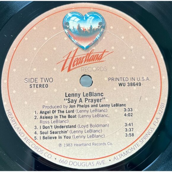 Lenny LeBlanc Say A Prayer Vinyl LP Religious Christian 1983 Heartland Records - Picture 2 of 6